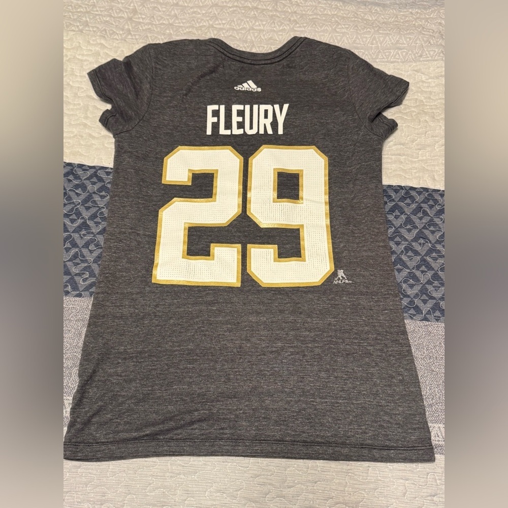 Fanatics VGK Vegas golden knights Adidas Gray Fleury women jersey TShirt Small